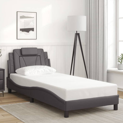 Giroletto con Luci LED Grigio 90x190 cm in Similpelle