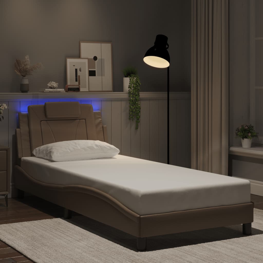 Giroletto Viana con LED senza Materasso Cappuccino 90x190 cm