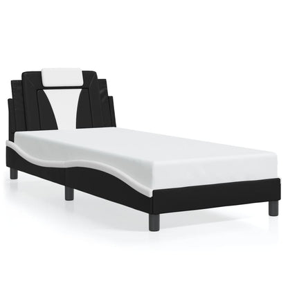 Giroletto Viana con LED senza Materasso Nero e Bianco 90x190 cm