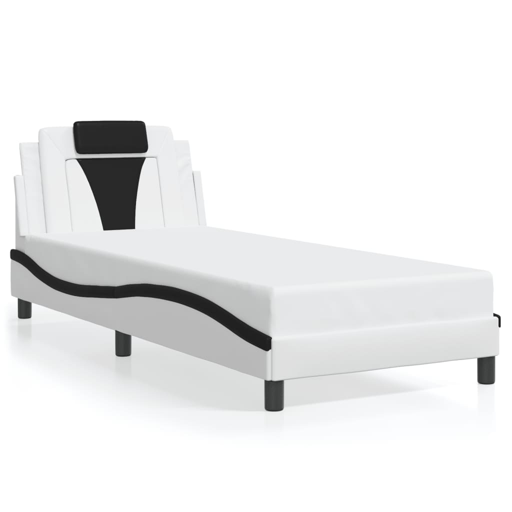 Giroletto Viana con LED senza Materasso Bianco e Nero 90x190 cm