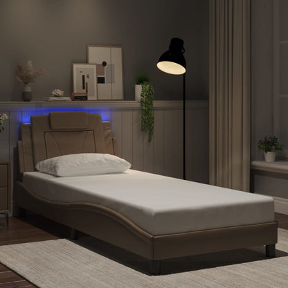Giroletto con LED senza Materasso Cappuccino 90x200 cm