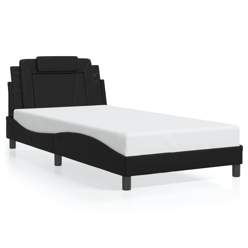 Giroletto Viana con LED senza Materasso Nero 100x200 cm