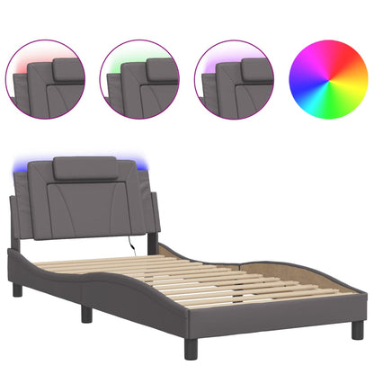Giroletto Viana con LED senza Materasso Grigio 100x200 cm