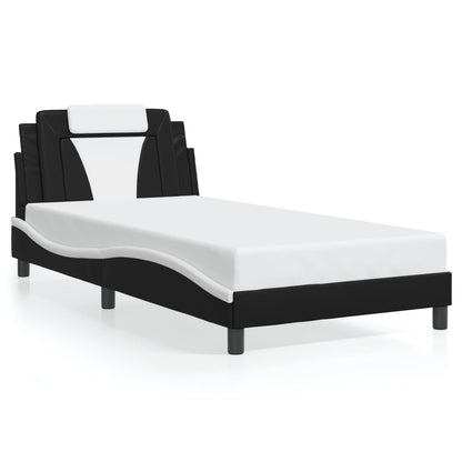 Giroletto Viana con LED senza Materasso Nero e Bianco 100x200 cm