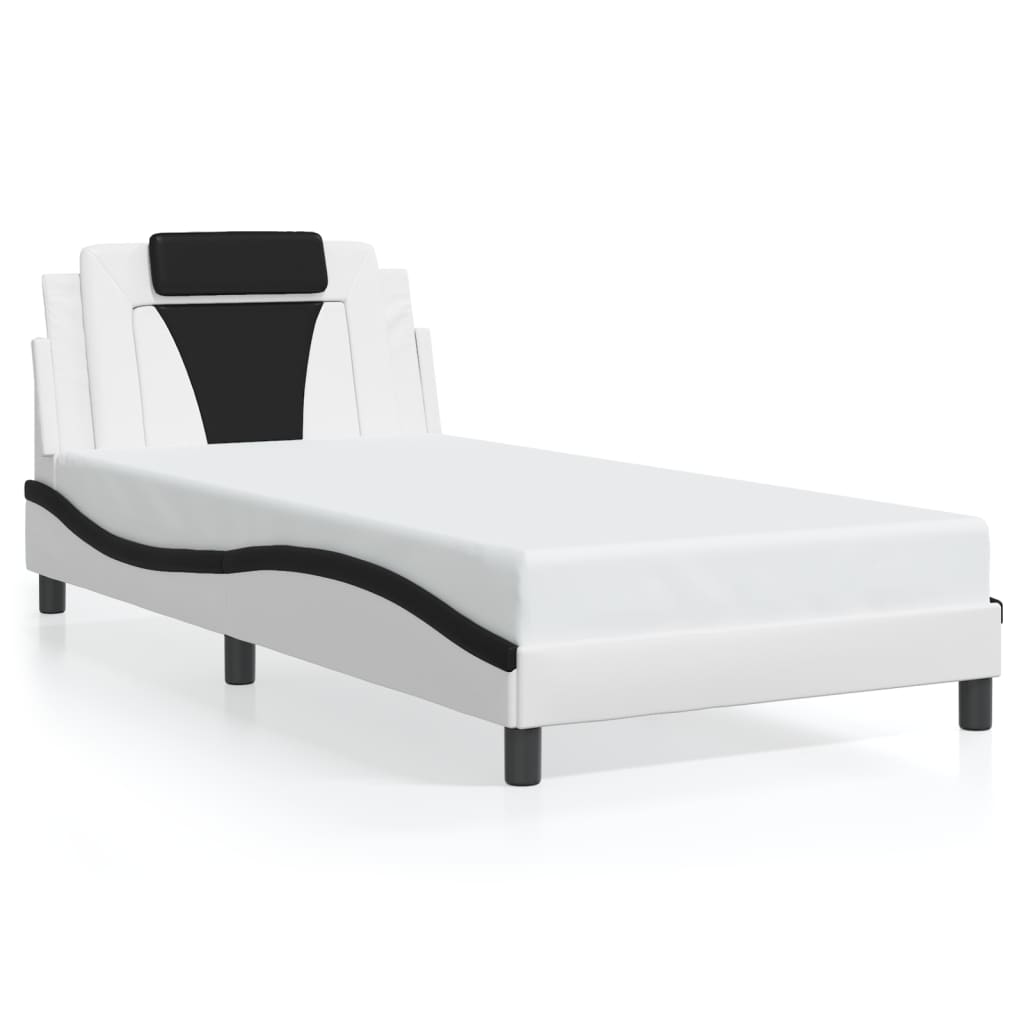 Giroletto Viana con LED senza Materasso Bianco e Nero 100x200 cm