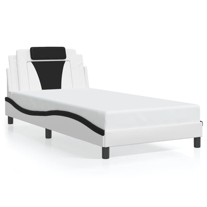Giroletto Viana con LED senza Materasso Bianco e Nero 100x200 cm