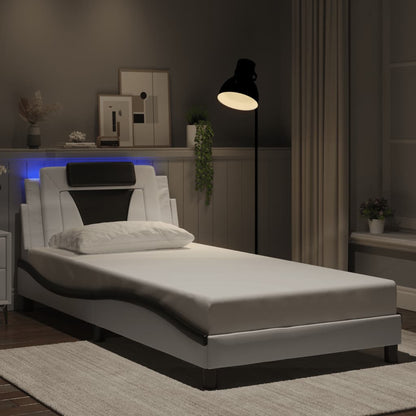 Giroletto Viana con LED senza Materasso Bianco e Nero 100x200 cm