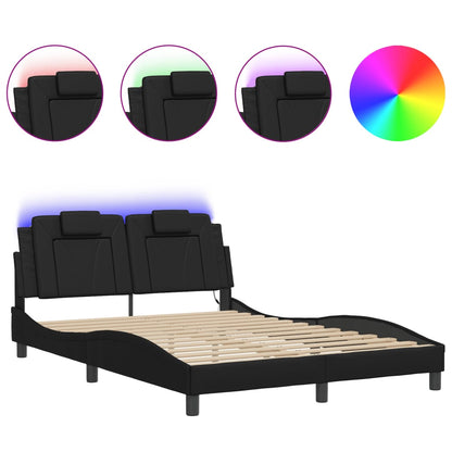 Giroletto Viana con LED senza Materasso Nero 120x200 cm