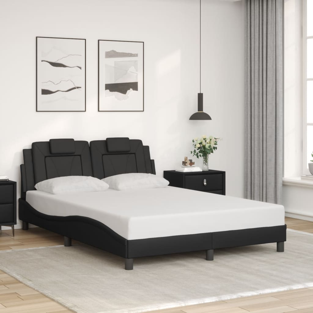 Giroletto con Luci LED Nero 140x200 cm in Similpelle