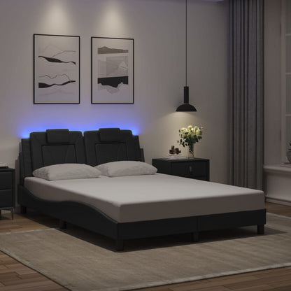 Giroletto Viana con LED senza Materasso Nero 140x200 cm