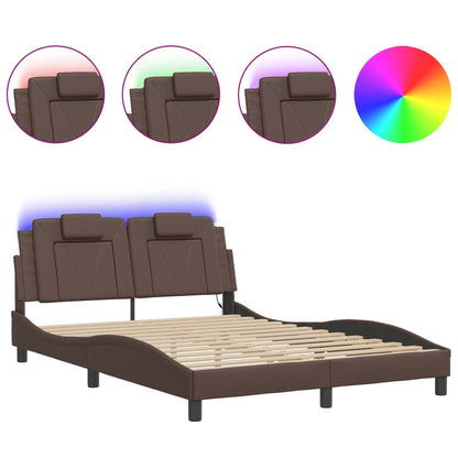 Giroletto con Luci LED Marrone 140x200 cm in Similpelle