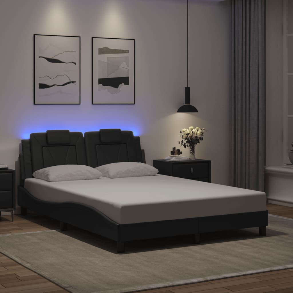 Giroletto con Luci LED Grigio 140x200 cm in Similpelle