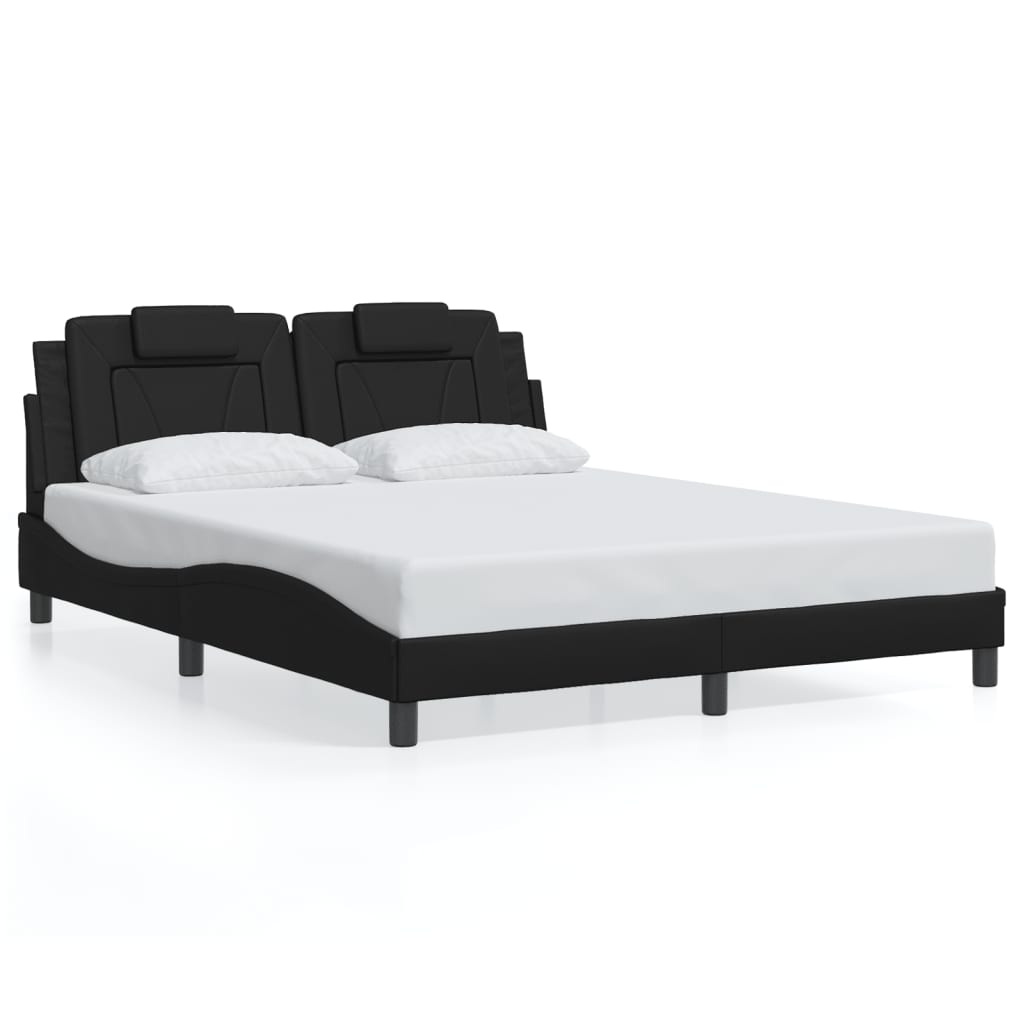 Giroletto Viana con LED senza Materasso Nero 160x200 cm