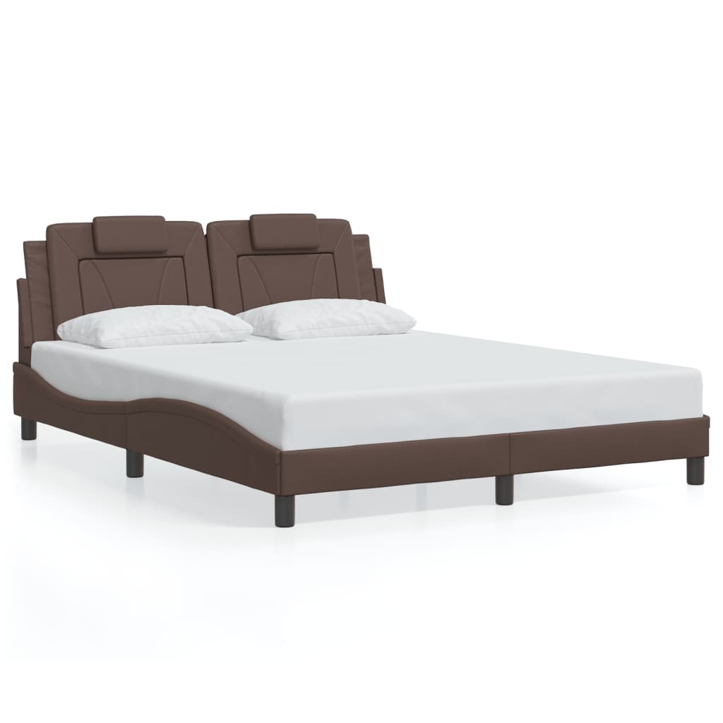 Giroletto Viana con LED senza Materasso Marrone 160x200 cm