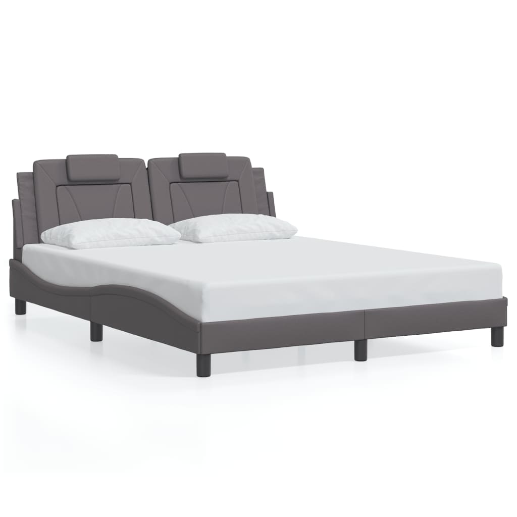 Giroletto Viana con LED senza Materasso Grigio 160x200 cm