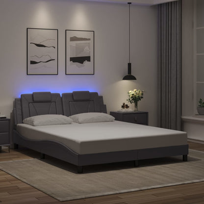 Giroletto Viana con LED senza Materasso Grigio 160x200 cm