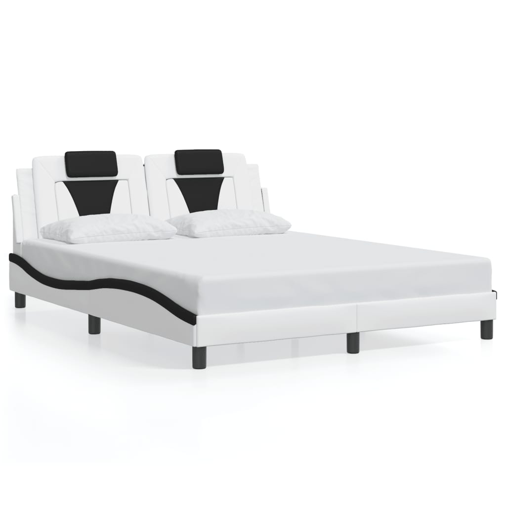 Giroletto Viana con LED senza Materasso Bianco e Nero 160x200 cm