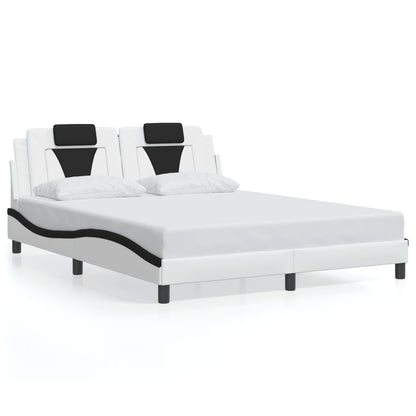 Giroletto Viana con LED senza Materasso Bianco e Nero 160x200 cm