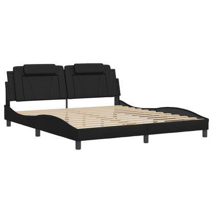 Giroletto Viana con LED senza Materasso Nero 180x200 cm
