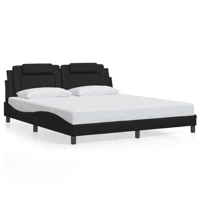 Giroletto Viana con LED senza Materasso Nero 180x200 cm