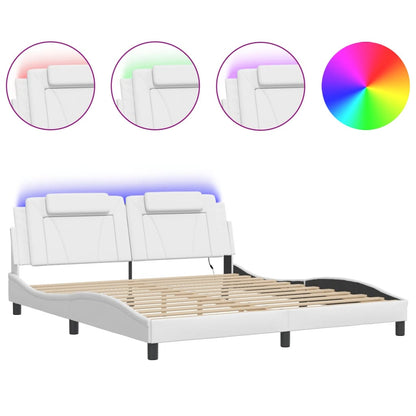 Giroletto con LED senza Materasso Bianco 180x200 cm