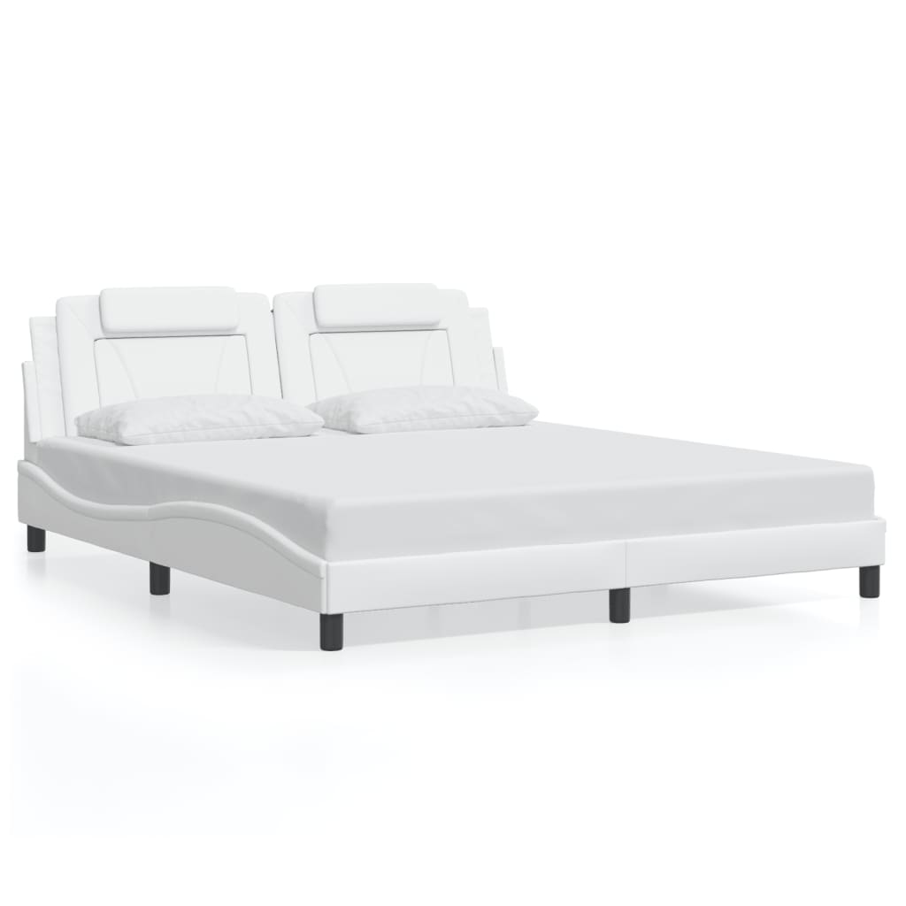 Giroletto Viana con LED senza Materasso Bianco 180x200 cm