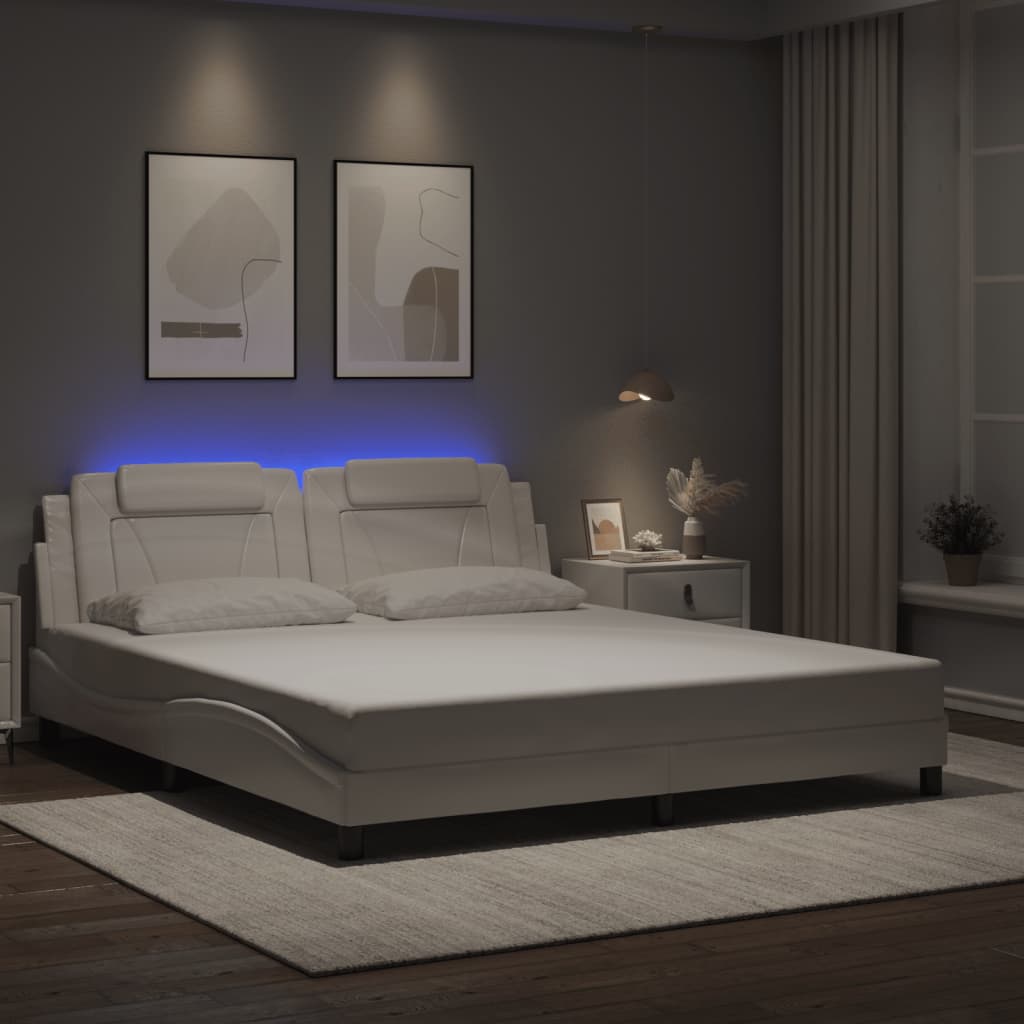 Giroletto con LED senza Materasso Bianco 180x200 cm