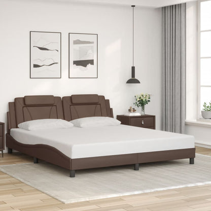 Giroletto con Luci LED Marrone 180x200 cm in Similpelle