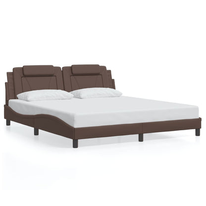 Giroletto Viana con LED senza Materasso Marrone 180x200 cm