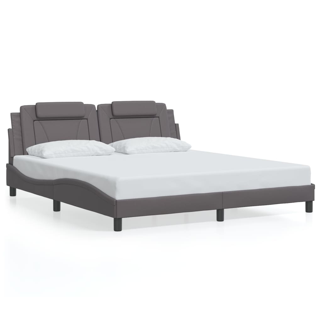 Giroletto Viana con LED senza Materasso Grigio 180x200 cm
