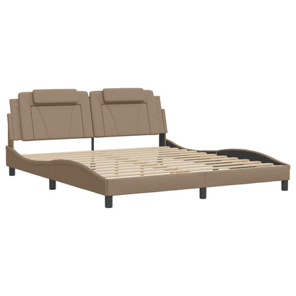 Giroletto con Luci LED Cappuccino 180x200 cm in Similpelle