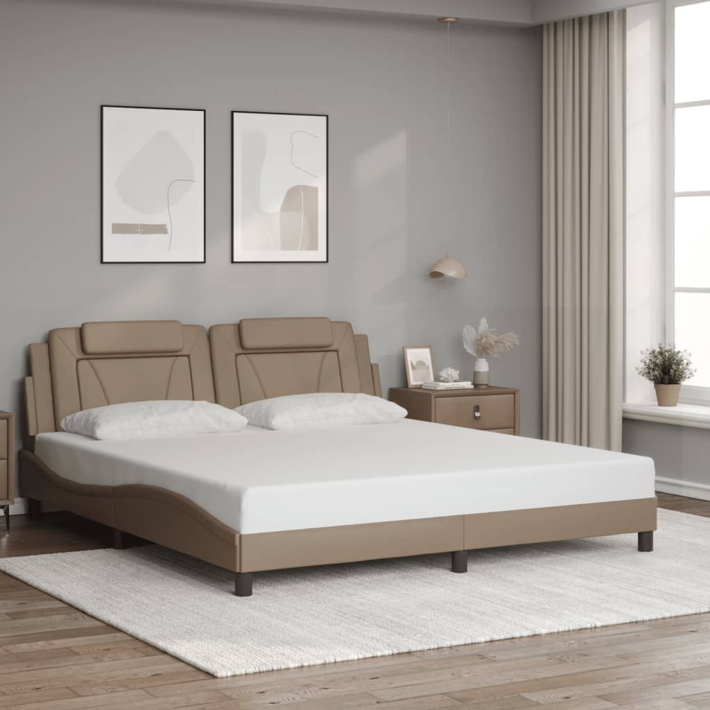 Giroletto con Luci LED Cappuccino 180x200 cm in Similpelle