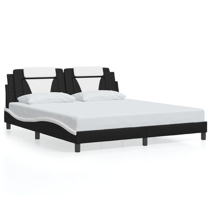 Giroletto Viana con LED senza Materasso Nero e Bianco 180x200 cm