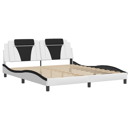 Giroletto Viana con LED senza Materasso Bianco e Nero 180x200 cm