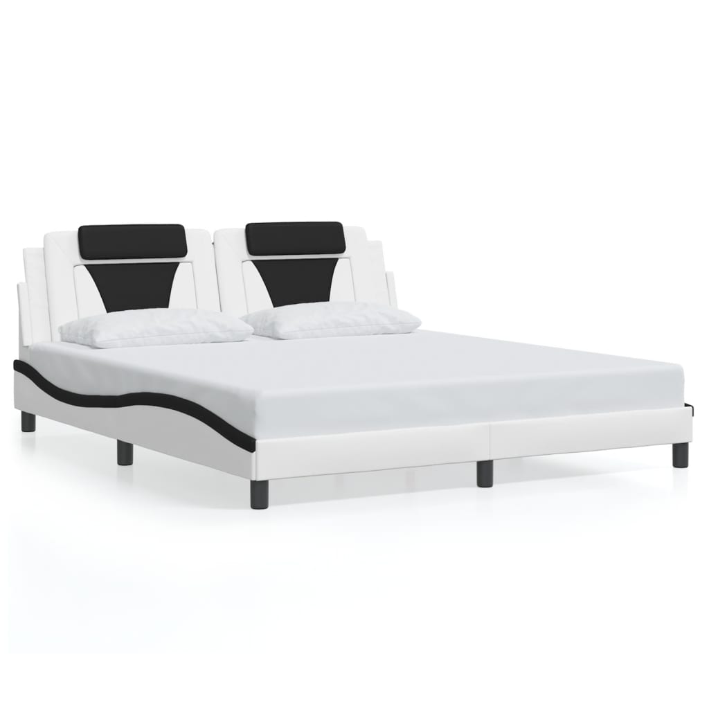 Giroletto Viana con LED senza Materasso Bianco e Nero 180x200 cm