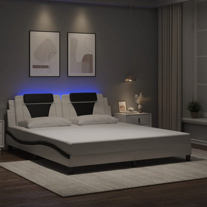 Giroletto Viana con LED senza Materasso Bianco e Nero 180x200 cm