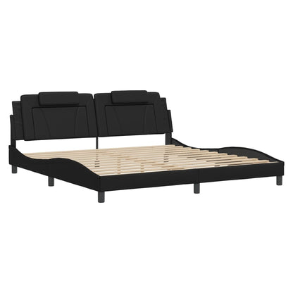 Giroletto con Luci LED Nero 200x200 cm in Similpelle