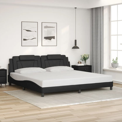 Giroletto con Luci LED Nero 200x200 cm in Similpelle