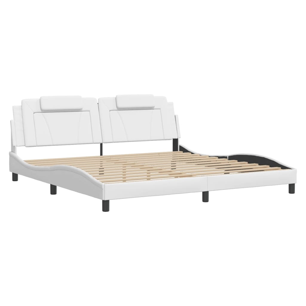 Giroletto Viana con LED senza Materasso Bianco 200x200 cm