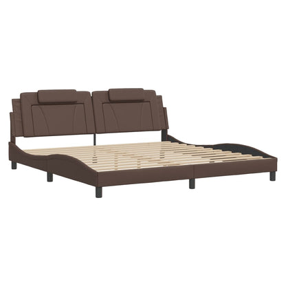 Giroletto con Luci LED Marrone 200x200 cm in Similpelle
