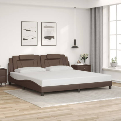 Giroletto con Luci LED Marrone 200x200 cm in Similpelle