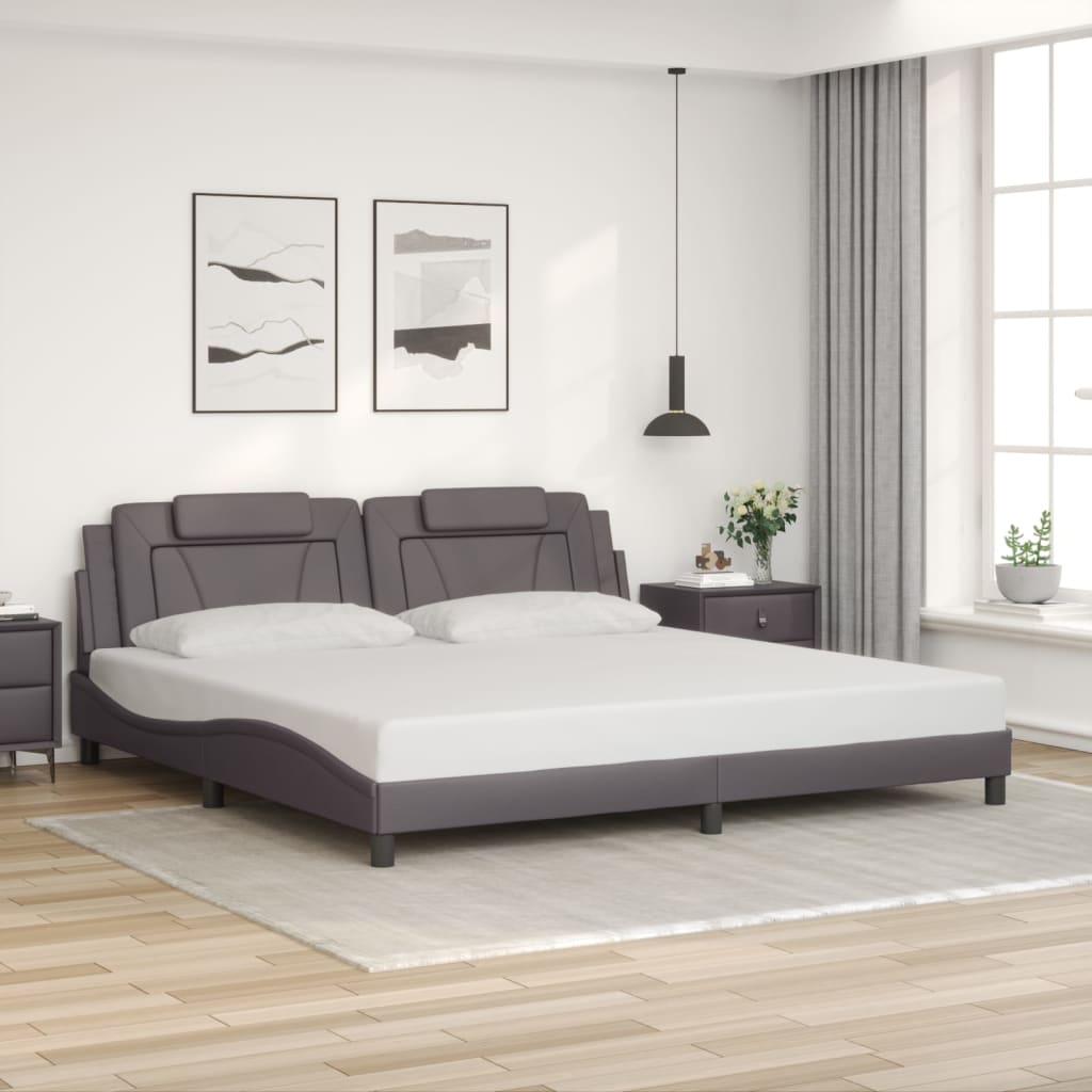 Giroletto con Luci LED Grigio 200x200 cm in Similpelle