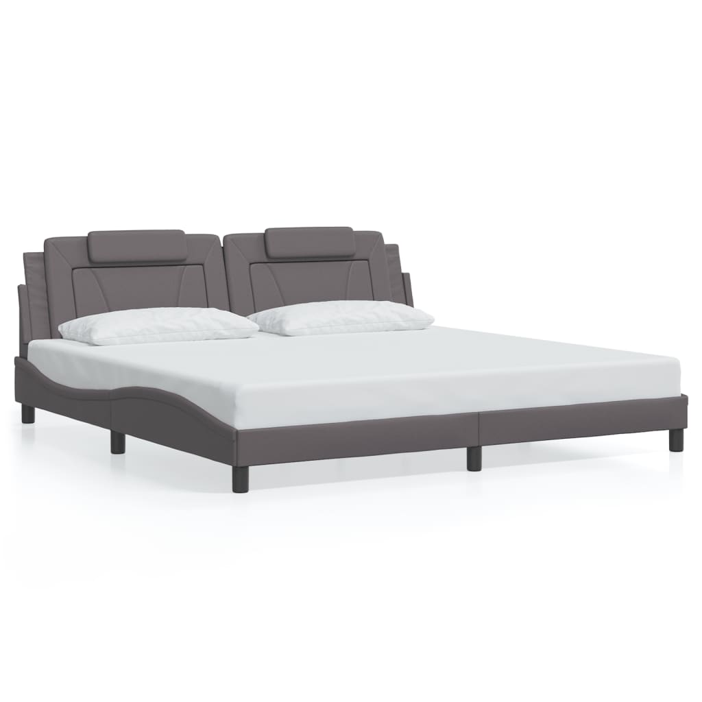 Giroletto Viana con LED senza Materasso Grigio 200x200 cm