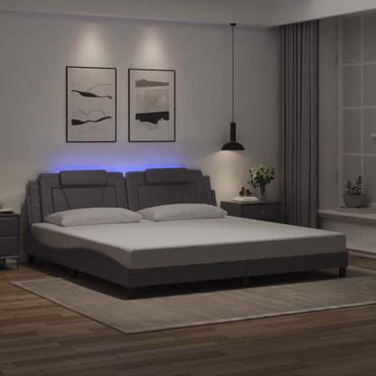 Giroletto con Luci LED Grigio 200x200 cm in Similpelle
