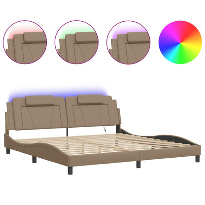 Giroletto Viana con LED senza Materasso Cappuccino 200x200 cm