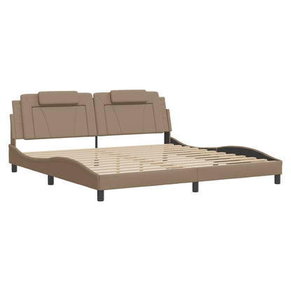 Giroletto con Luci LED Cappuccino 200x200 cm in Similpelle