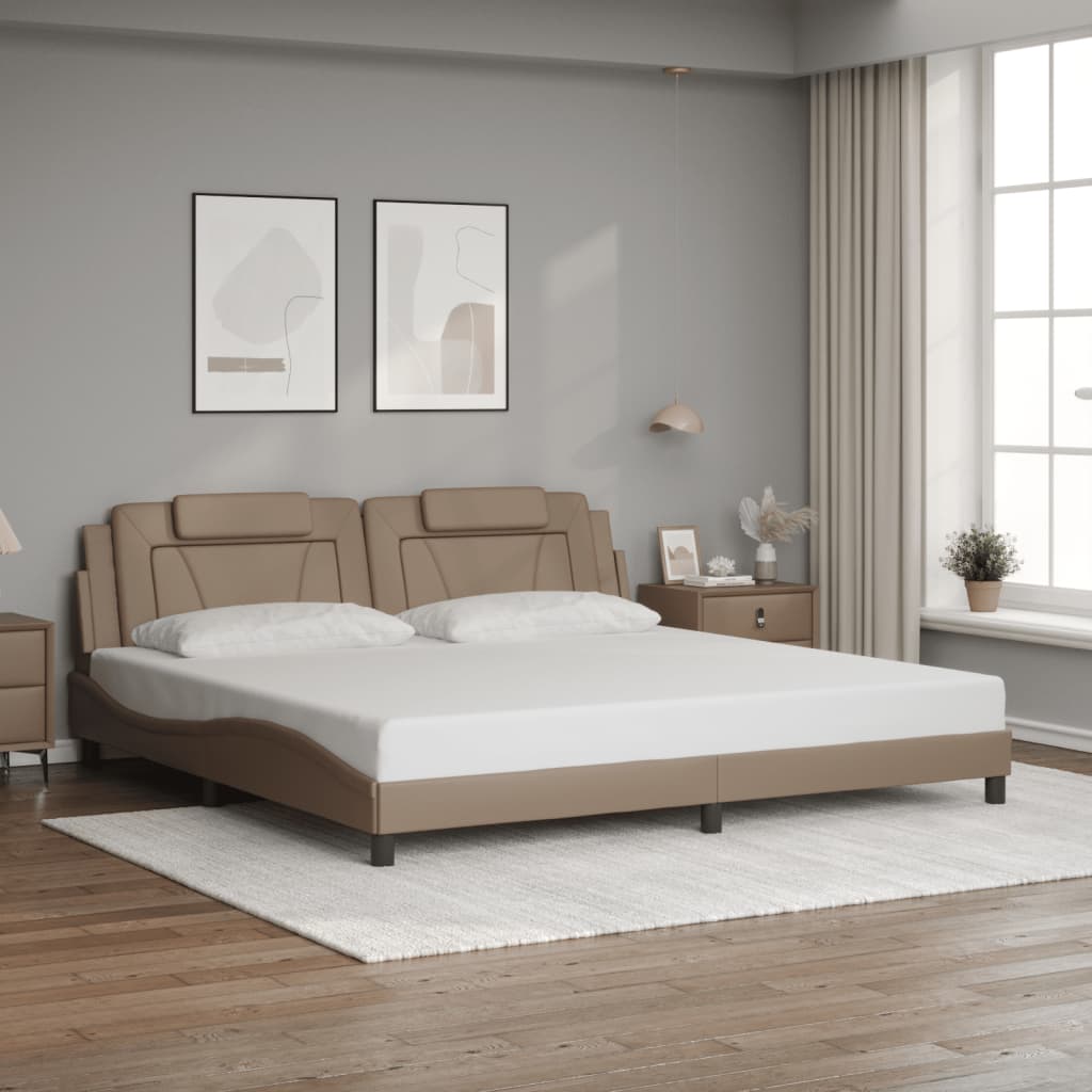 Giroletto con Luci LED Cappuccino 200x200 cm in Similpelle