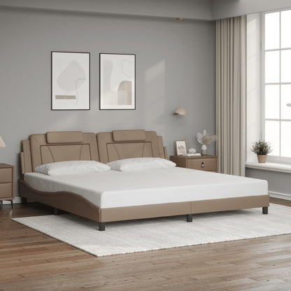 Giroletto con Luci LED Cappuccino 200x200 cm in Similpelle