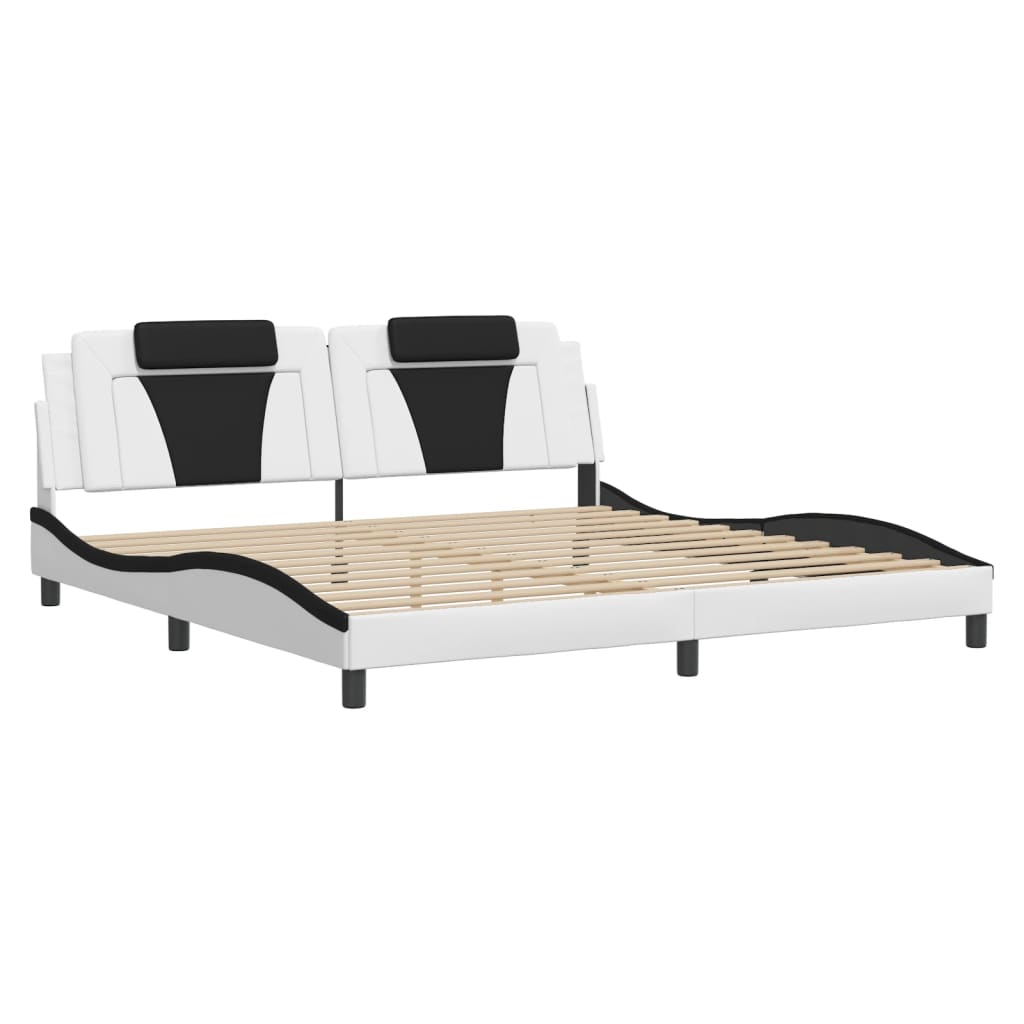 Giroletto Viana con LED senza Materasso Bianco e Nero 200x200 cm