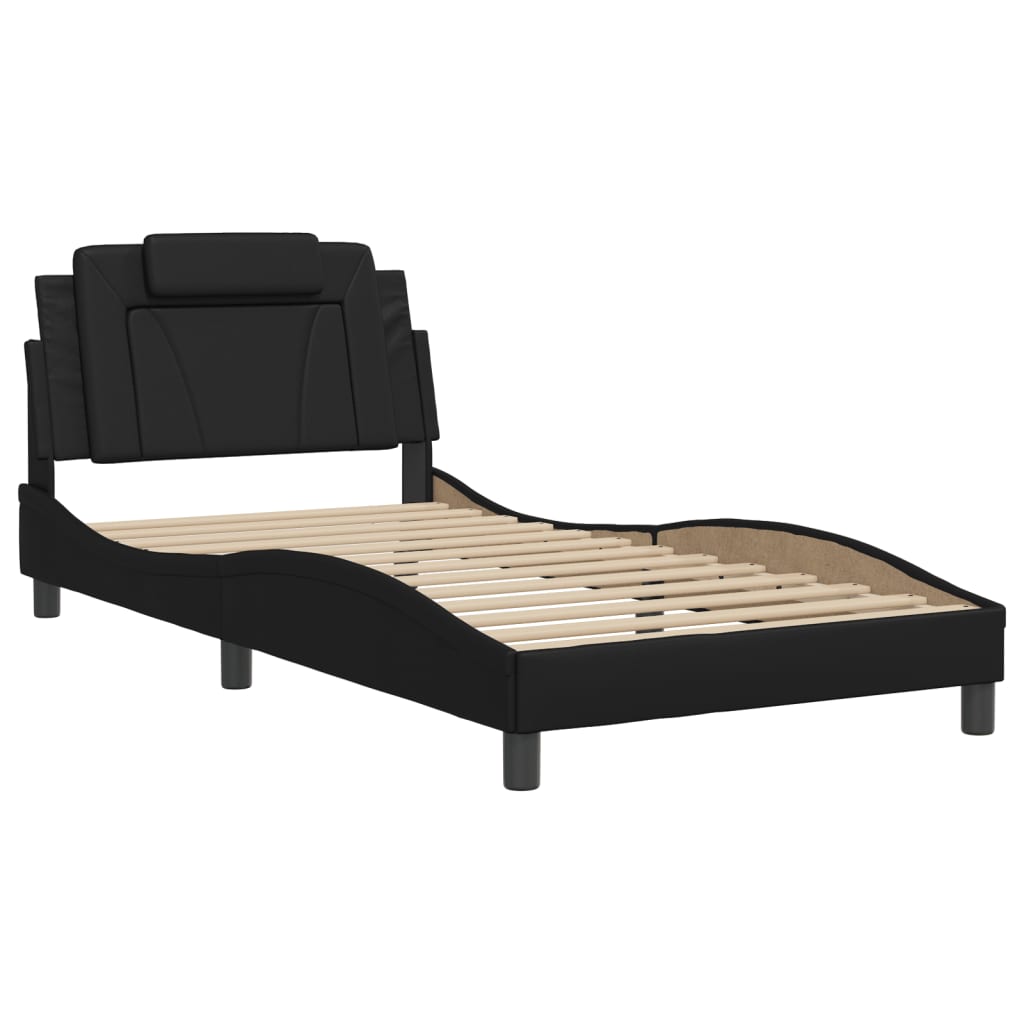 Giroletto Viana con LED senza Materasso Nero 100x203 cm